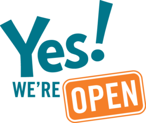 yes we are open logo